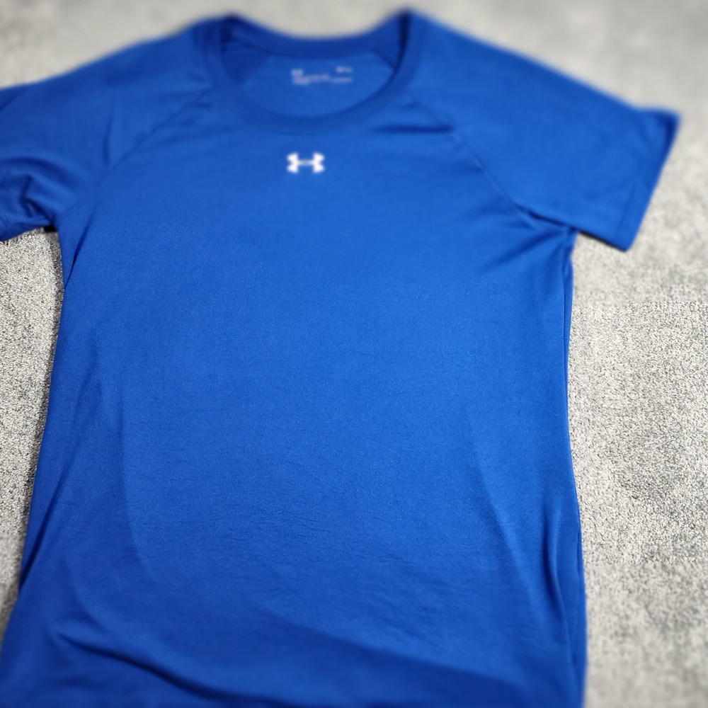 Under Armour T-Shirt Men's‎ M Blue HeatGear Loose Fit Athletic Training Tee